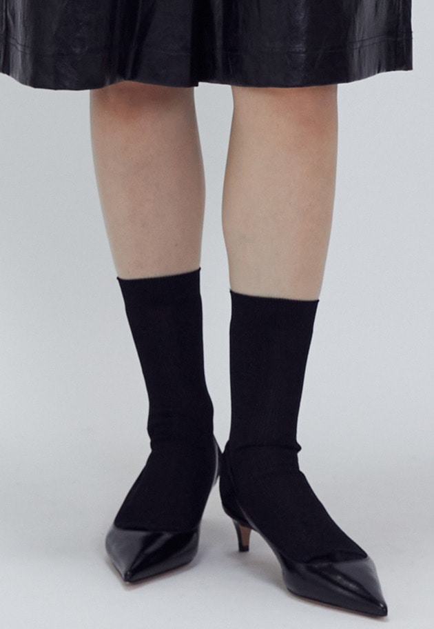 ＜MARCOMONDE（マルコモンド）＞グリッターリブソックス 詳細画像 Black 2