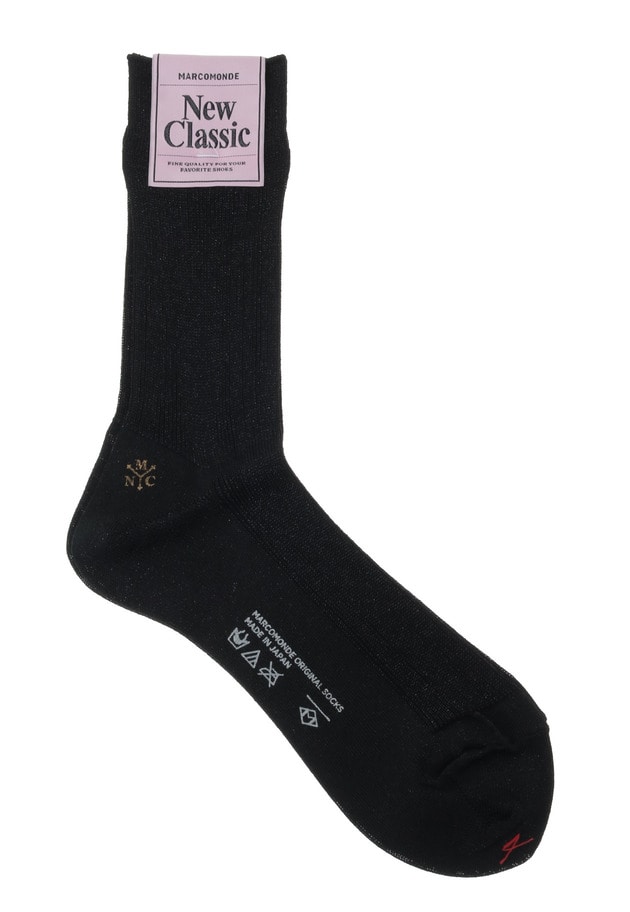 ＜MARCOMONDE（マルコモンド）＞グリッターリブソックス 詳細画像 Black 4