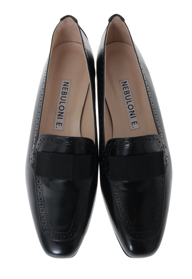 ＜NEBULONI E. (ネブローニ)＞リボンパテントローファー 詳細画像 Black 2