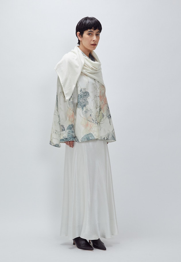 ＜THROW (スロー)＞スクエアスカーフ 詳細画像 White 4