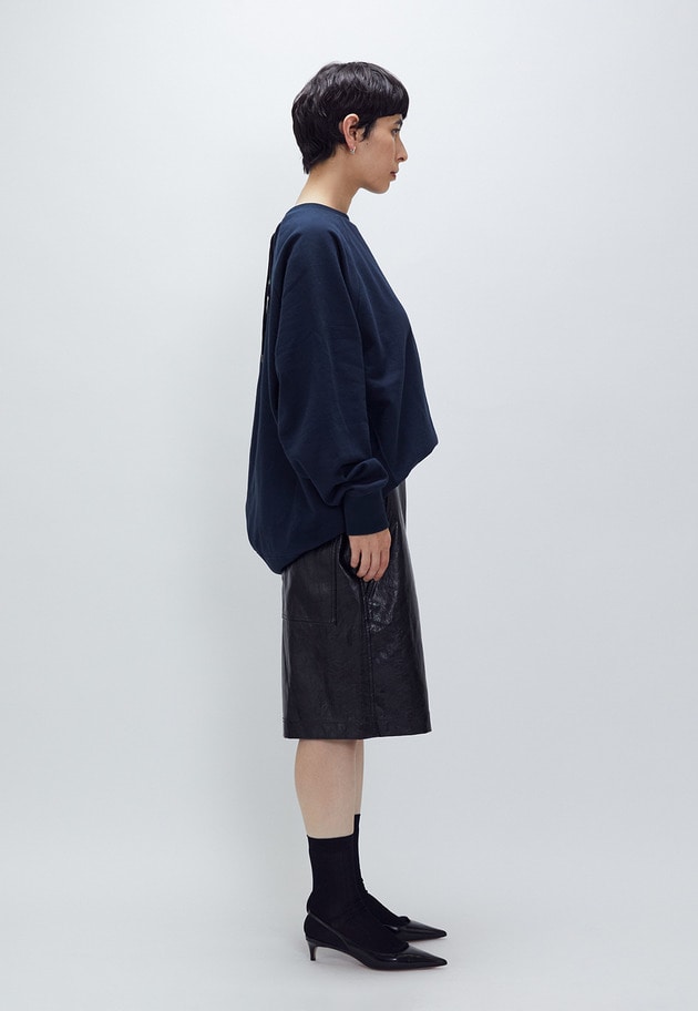 【WEB限定カラーあり】＜SOLto (ソルト)＞レースアップスウェット 詳細画像 Dark navy 6