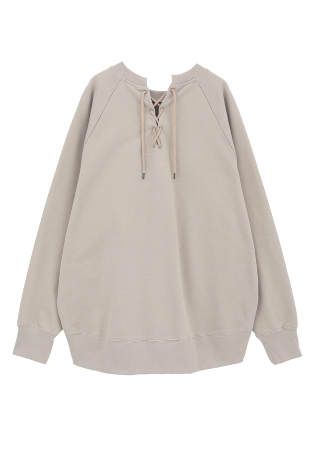 【WEB限定カラーあり】＜SOLto (ソルト)＞レースアップスウェット 詳細画像 Taupe 12