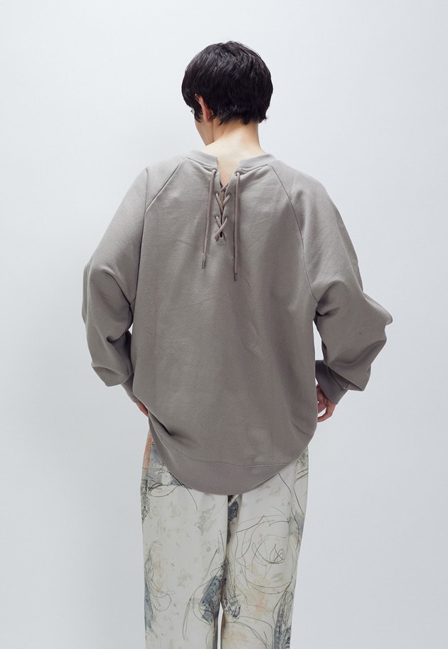 【WEB限定カラーあり】＜SOLto (ソルト)＞レースアップスウェット 詳細画像 Taupe 3