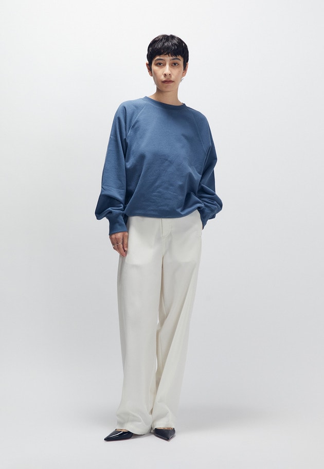 【WEB限定カラーあり】＜SOLto (ソルト)＞レースアップスウェット 詳細画像 Denim 3