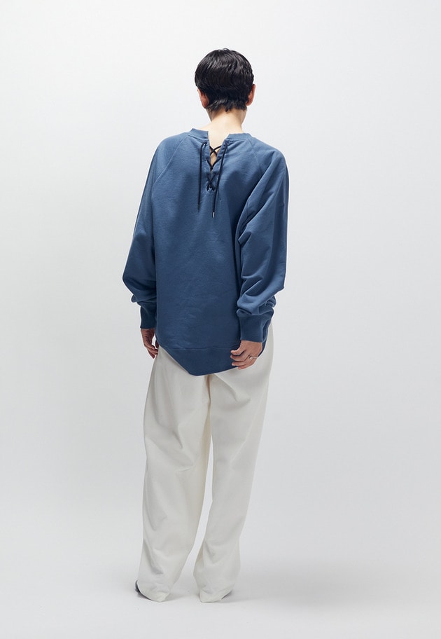 【WEB限定カラーあり】＜SOLto (ソルト)＞レースアップスウェット 詳細画像 Denim 4
