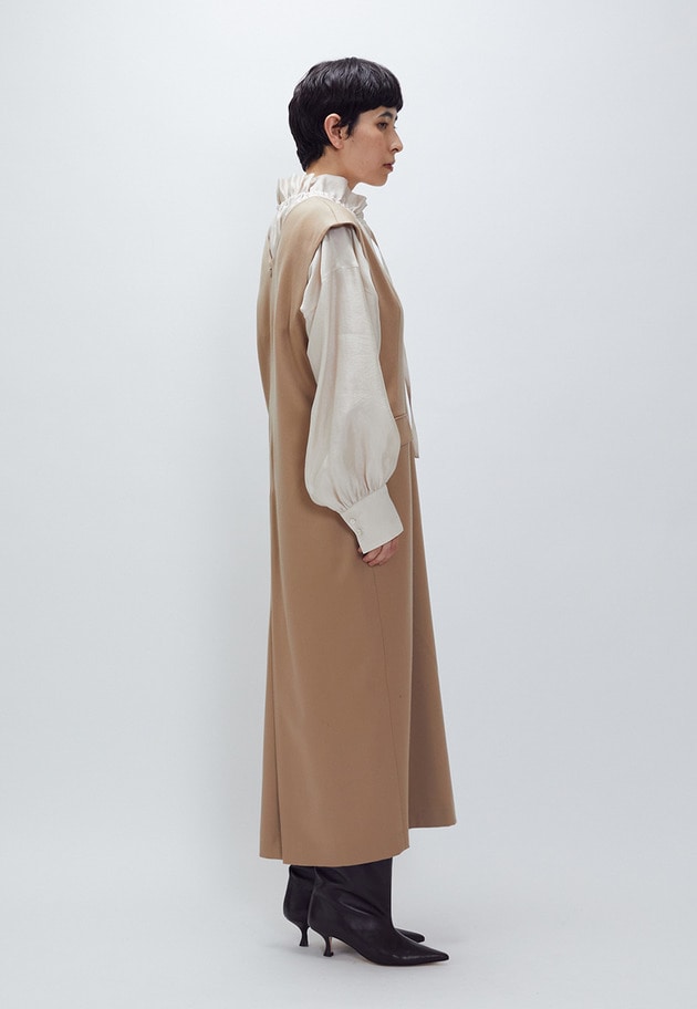 ウールサテンワンピース 詳細画像 Beige 3
