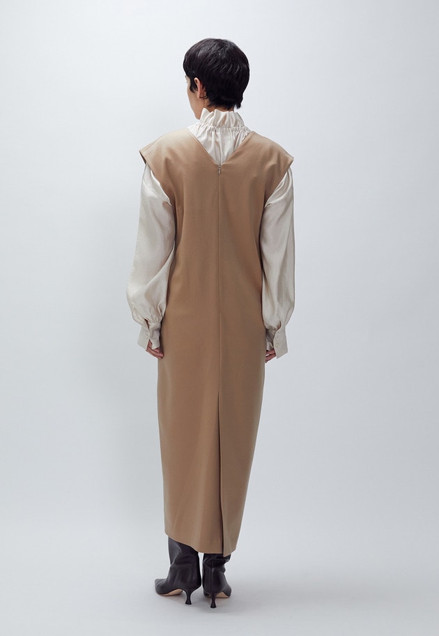 ウールサテンワンピース 詳細画像 Beige 4