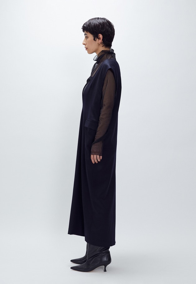 ウールサテンワンピース 詳細画像 Navy 6