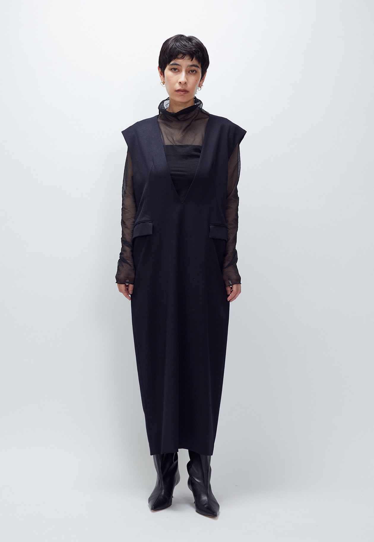 【新品✨】1er Arrondissement ウールサテンベルト付きワンピース ウールサテンワンピース】|1er Arrondissement(プルミエ