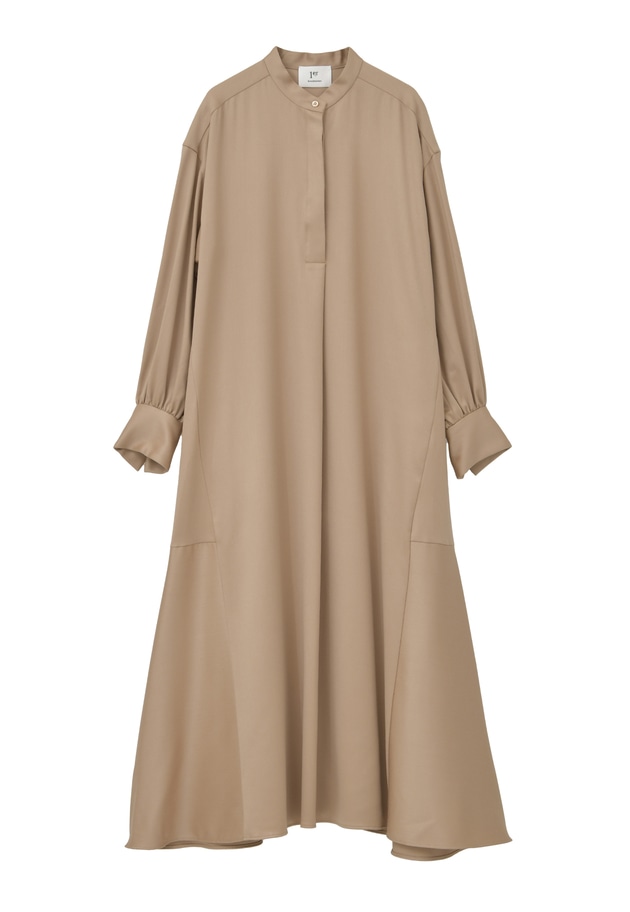 ウールサテンシャツワンピース 詳細画像 Beige 11