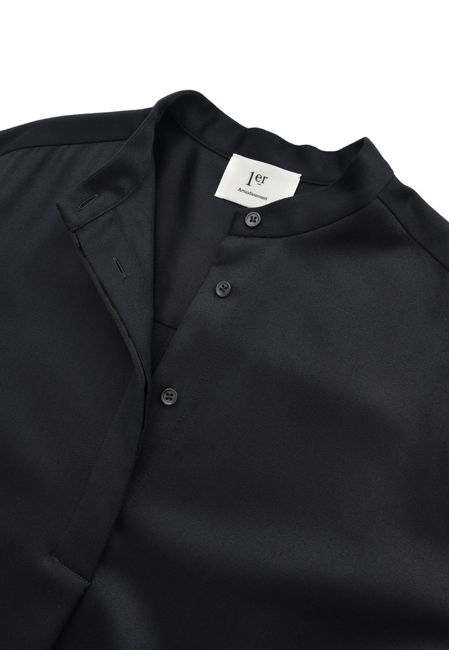 ウールサテンシャツワンピース 詳細画像 Navy 14