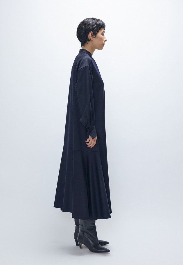 ウールサテンシャツワンピース 詳細画像 Navy 3