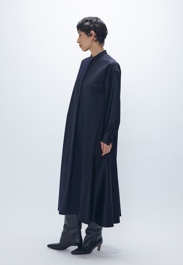ウールサテンシャツワンピース 詳細画像 Navy 4