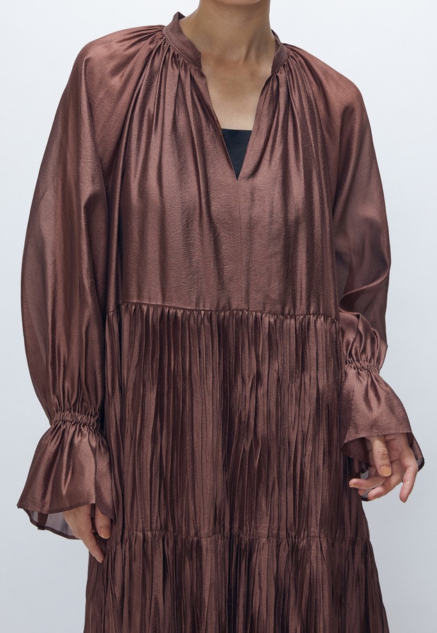 ティアード手絞りプリーツワンピース 詳細画像 WEB限定Brown 6