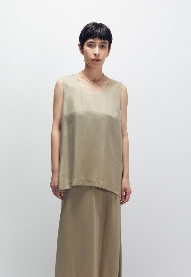 【新色追加2】キュプラフィブリルタンクトップ 詳細画像 Beige 1