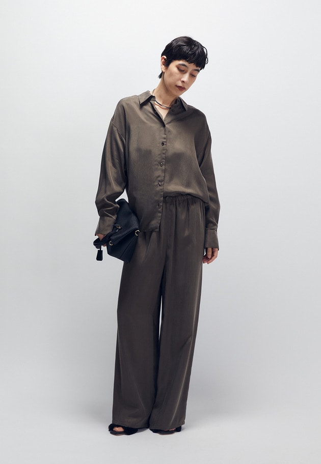 【新色追加2】キュプラフィブリルシャツ 詳細画像 Brown 3