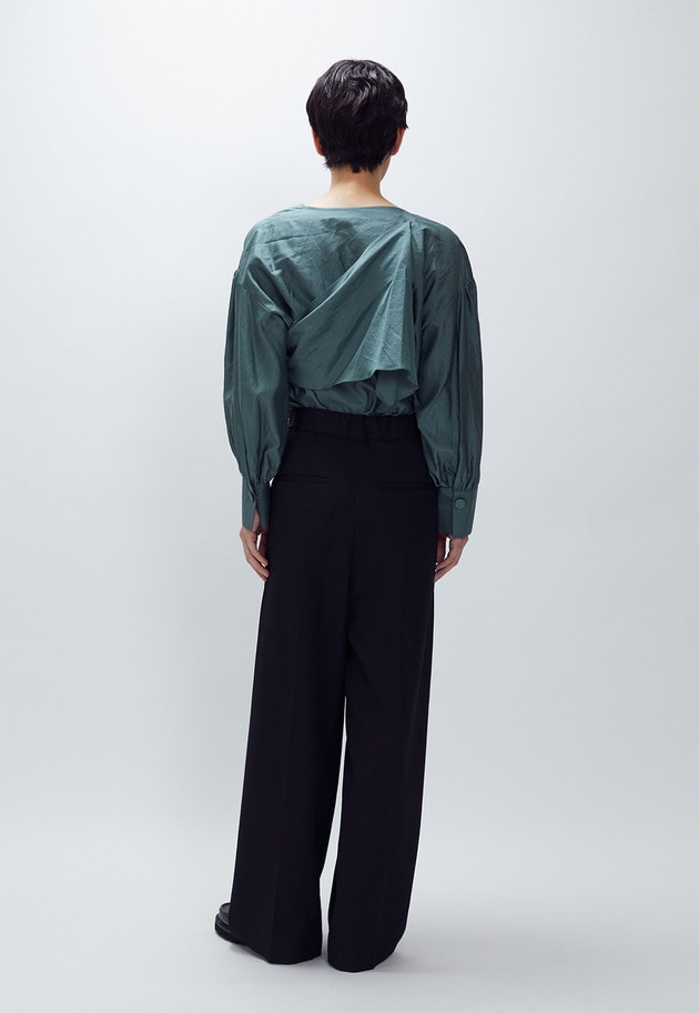 シルクボウタイブラウス 詳細画像 Green 6