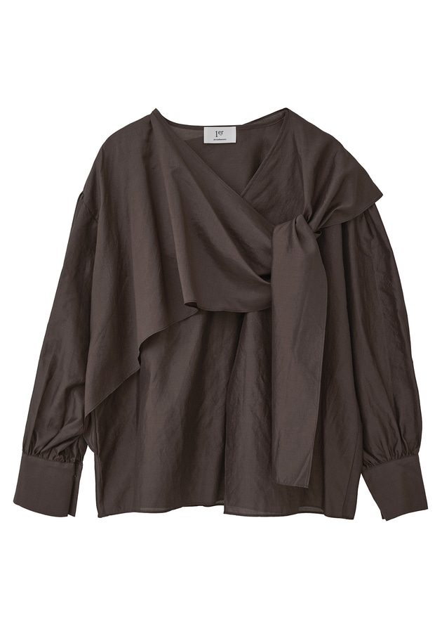 シルクボウタイブラウス 詳細画像 Brown 11