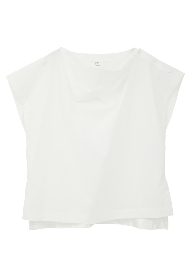 コットンポリエステルライトタフタブラウス 詳細画像 Offwhite 11