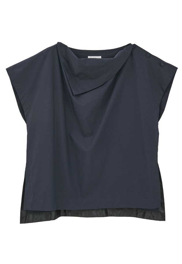 コットンポリエステルライトタフタブラウス 詳細画像 Navy 11