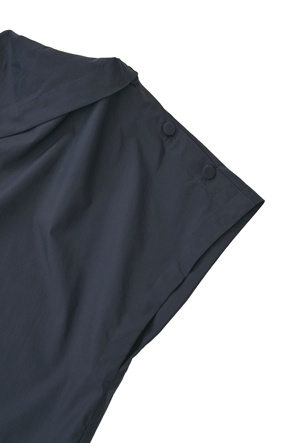 コットンポリエステルライトタフタブラウス 詳細画像 Navy 14