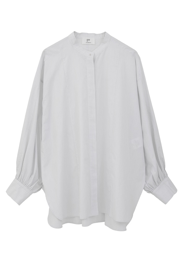 コットンポプリンバンドカラーシャツ 詳細画像 Stripe 11