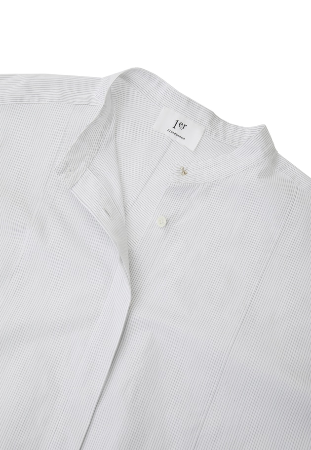 コットンポプリンバンドカラーシャツ 詳細画像 Stripe 16