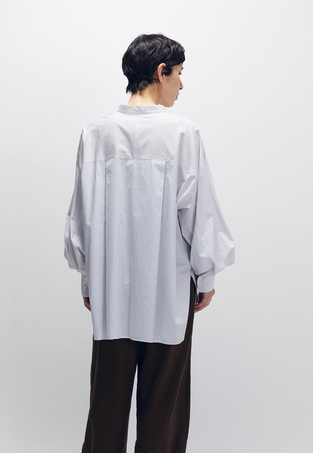 コットンポプリンバンドカラーシャツ 詳細画像 Stripe 3