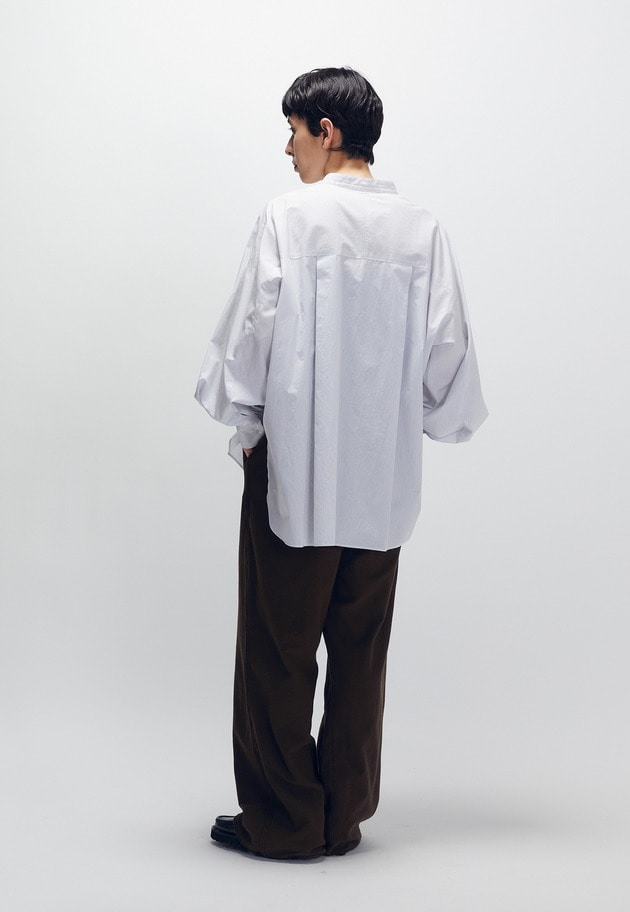 コットンポプリンバンドカラーシャツ 詳細画像 Stripe 5