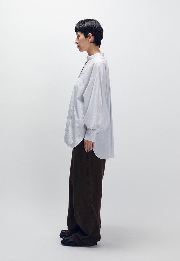 コットンポプリンバンドカラーシャツ 詳細画像 Stripe 6