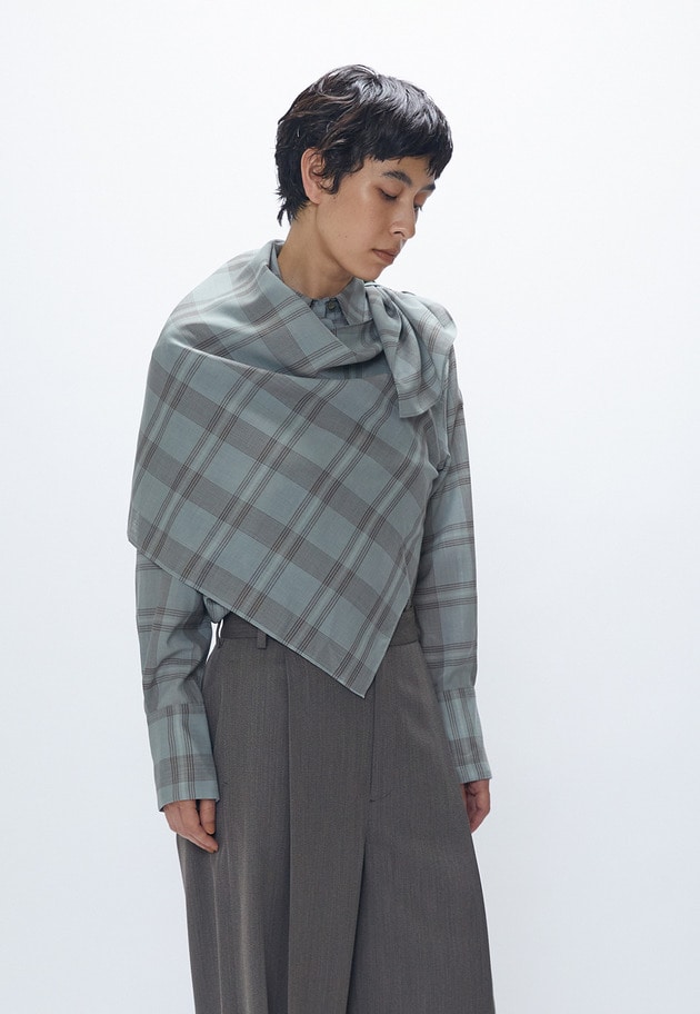 TWチェックスカーフシャツ 詳細画像 Green 1