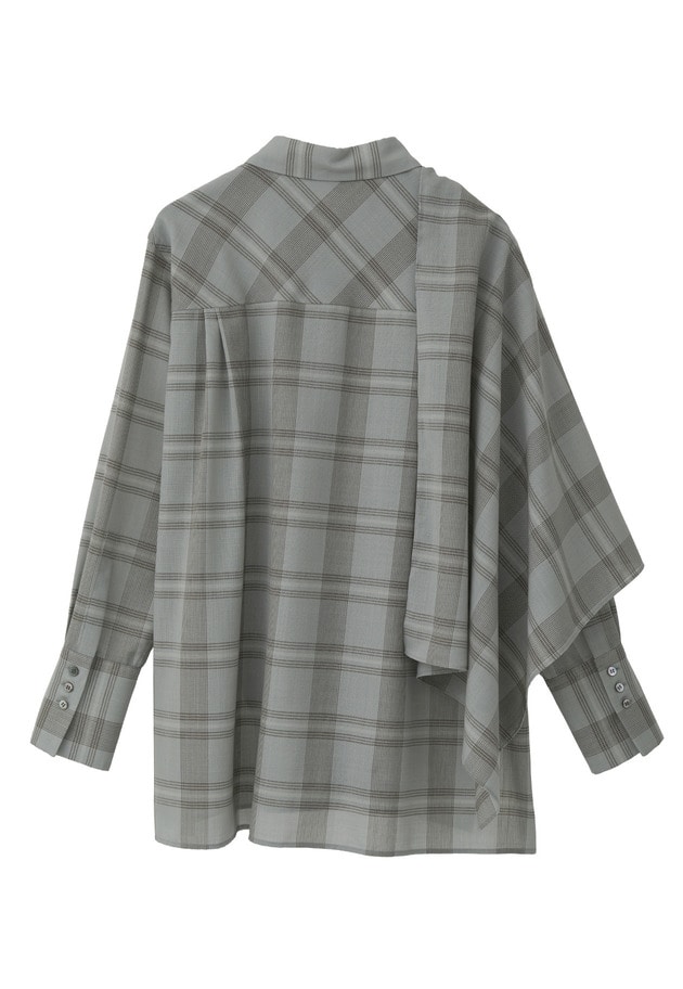 TWチェックスカーフシャツ 詳細画像 Green 8