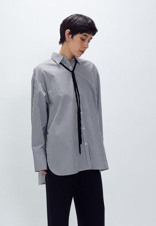 美品＊プルミエアロンディスモン バンドカラー長袖ブラウス 36 グレー系 とろみ 美品＊プルミエアロンディスモン バンドカラー長袖ブラウス 36