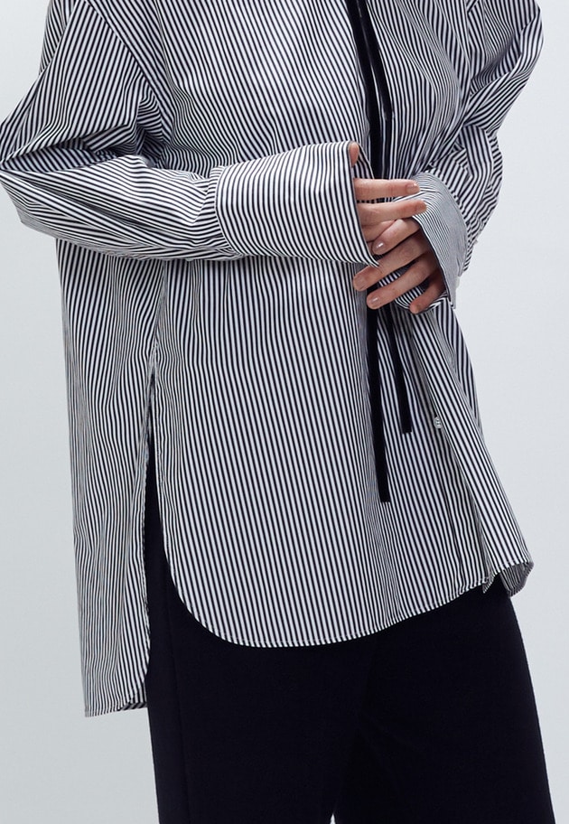 ベロアリボンレギュラーカラーシャツ 詳細画像 Stripe 3