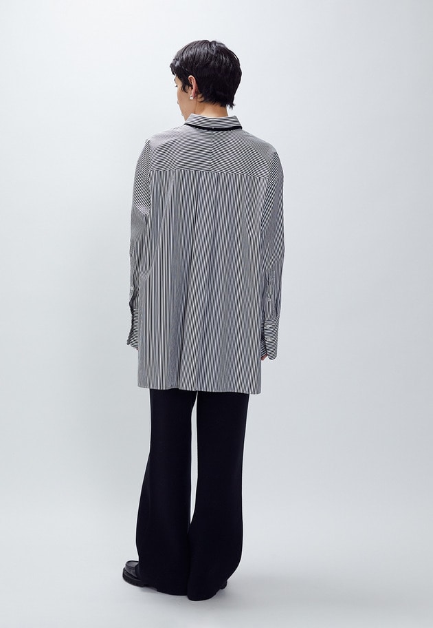 ベロアリボンレギュラーカラーシャツ 詳細画像 Stripe 6