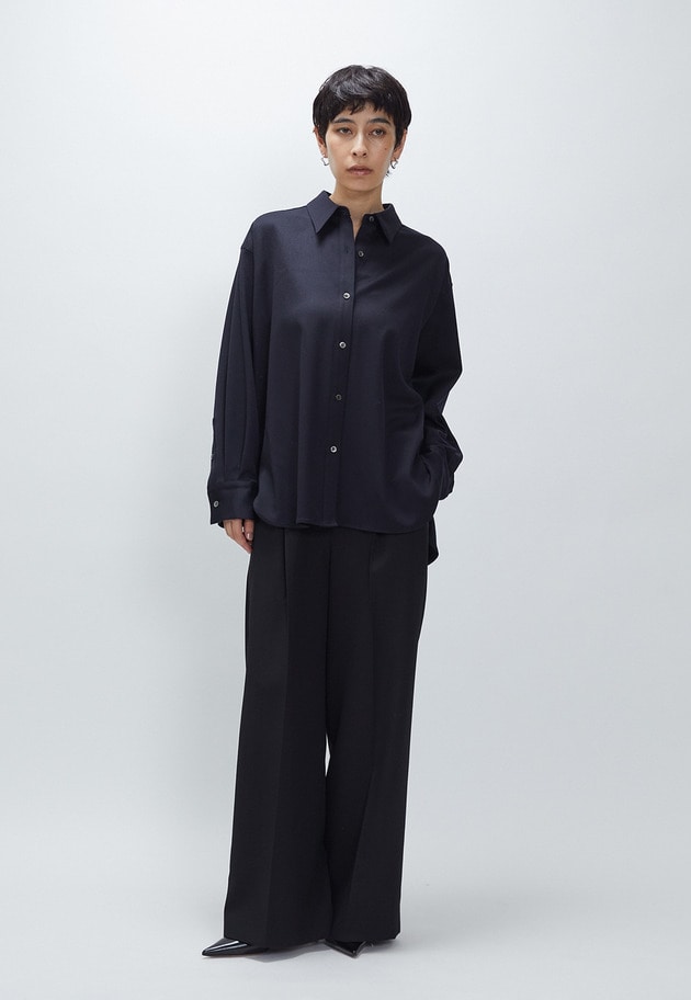 ウールサテンシャツ 詳細画像 Navy 2