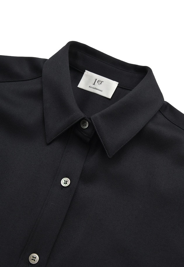 ウールサテンシャツ 詳細画像 Navy 9