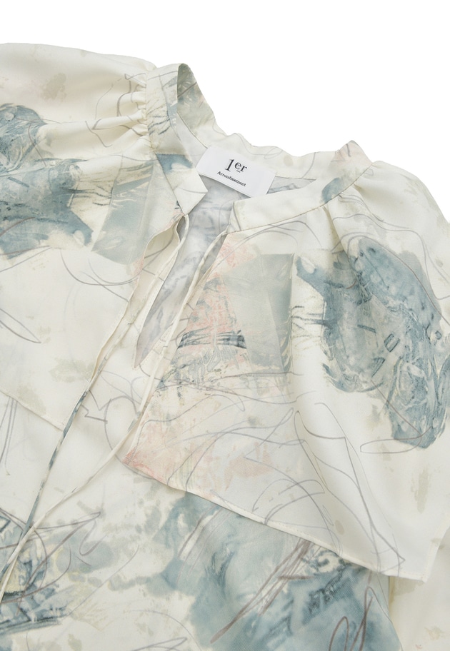 アートプリントスクエアカラーブラウス 詳細画像 Offwhite 13
