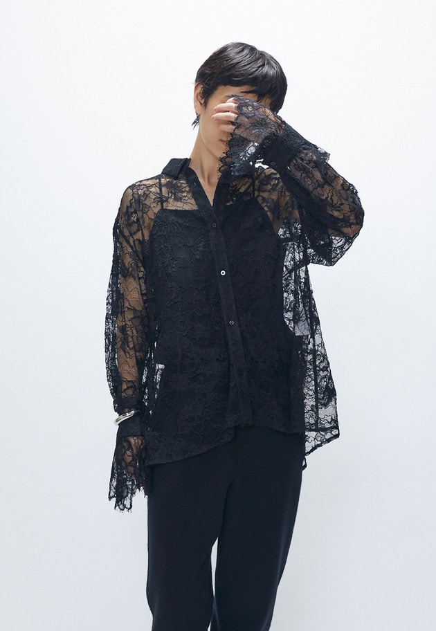 レースブラウス 詳細画像 Black 2