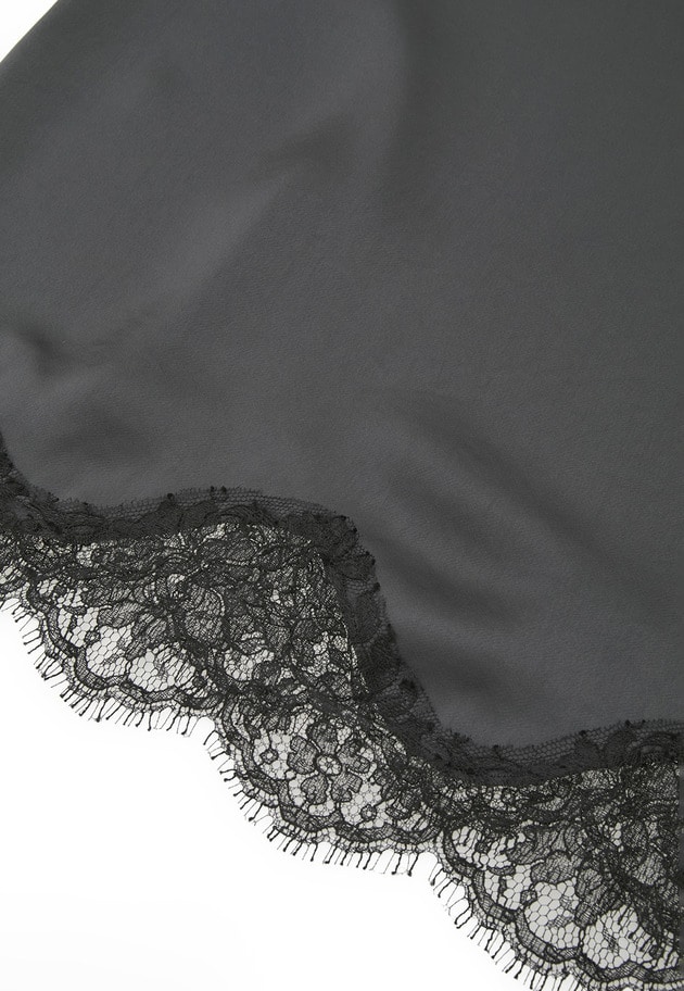 【追加】レースサテンキャミソール 詳細画像 Charcoal 15