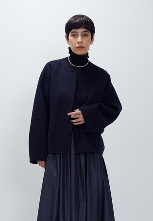 ダブルビーバーコクーンショートコート