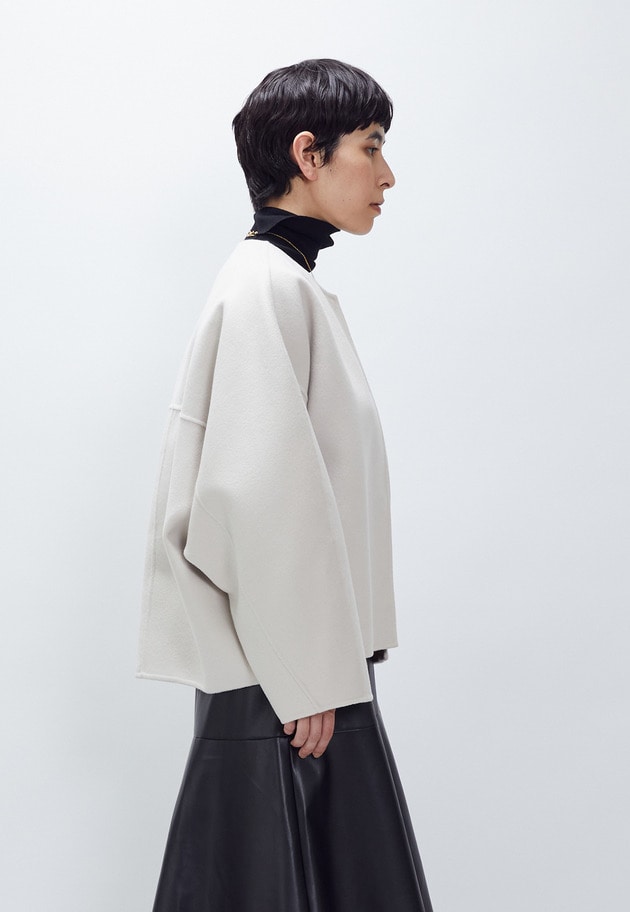 ダブルビーバーコクーンショートコート 詳細画像 Offwhite 3