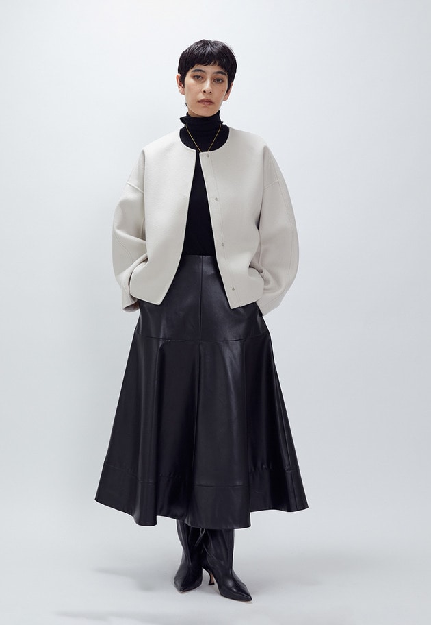 ダブルビーバーコクーンショートコート 詳細画像 Offwhite 5