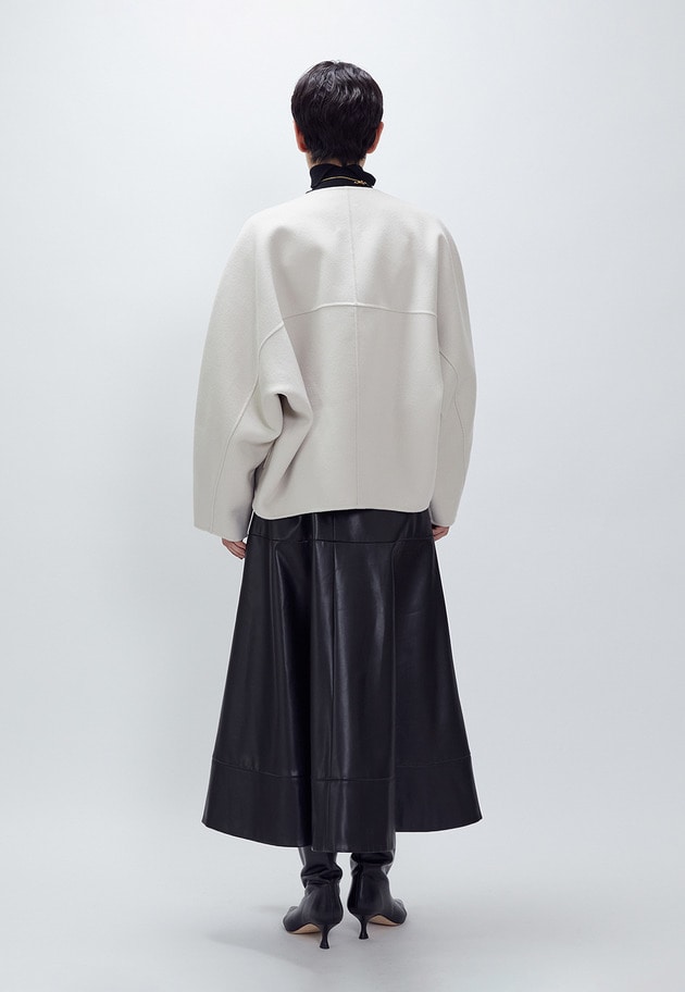 ダブルビーバーコクーンショートコート 詳細画像 Offwhite 6