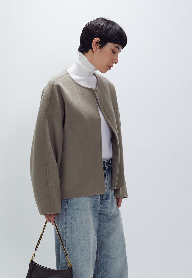 ダブルビーバーコクーンショートコート 詳細画像 Mocha 2