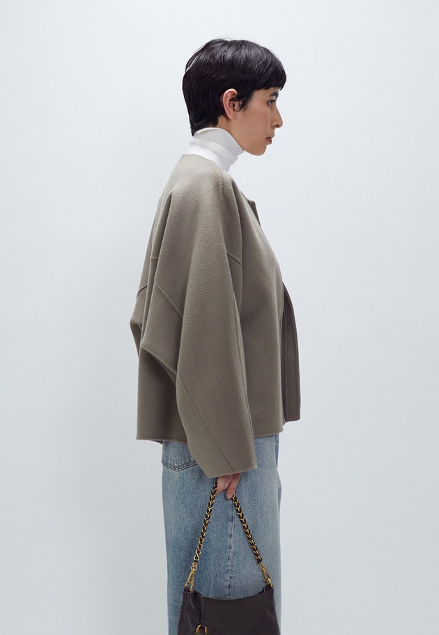 ダブルビーバーコクーンショートコート 詳細画像 Mocha 3