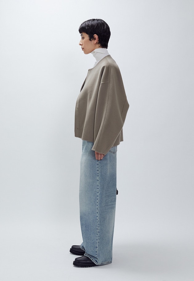 ダブルビーバーコクーンショートコート 詳細画像 Mocha 6