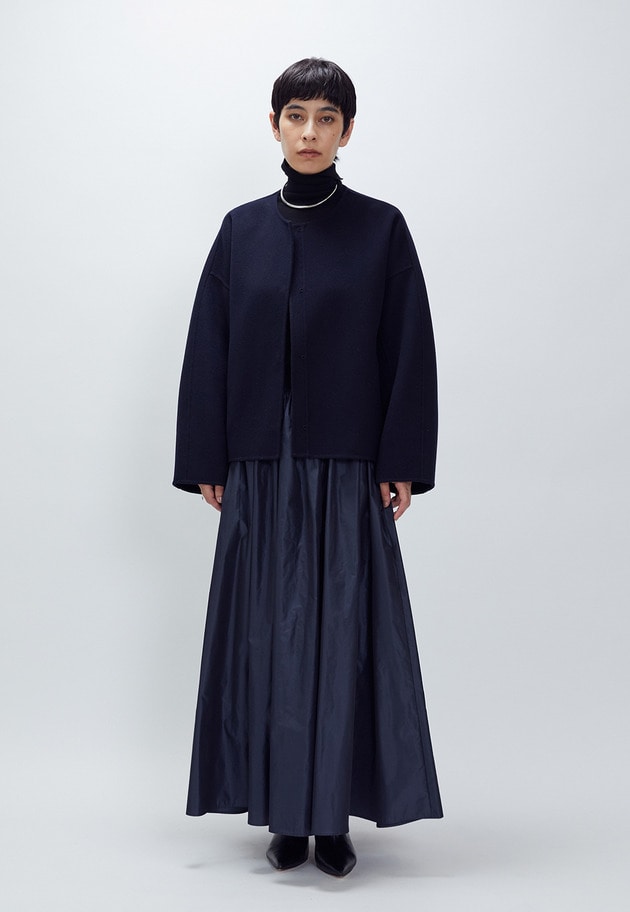 ダブルビーバーコクーンショートコート 詳細画像 Navy 2