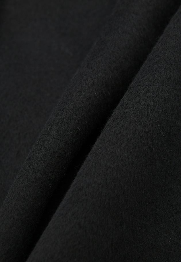 TOPダブルビーバーステンカラーコート（スカーフ付） 詳細画像 Black 12