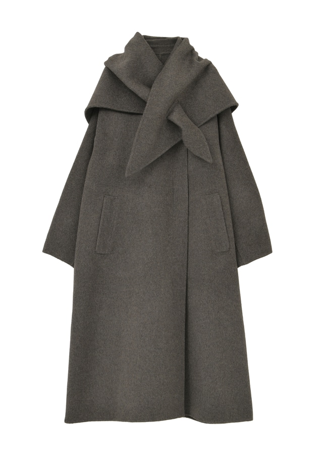 TOPダブルビーバーステンカラーコート（スカーフ付） 詳細画像 Brown 11